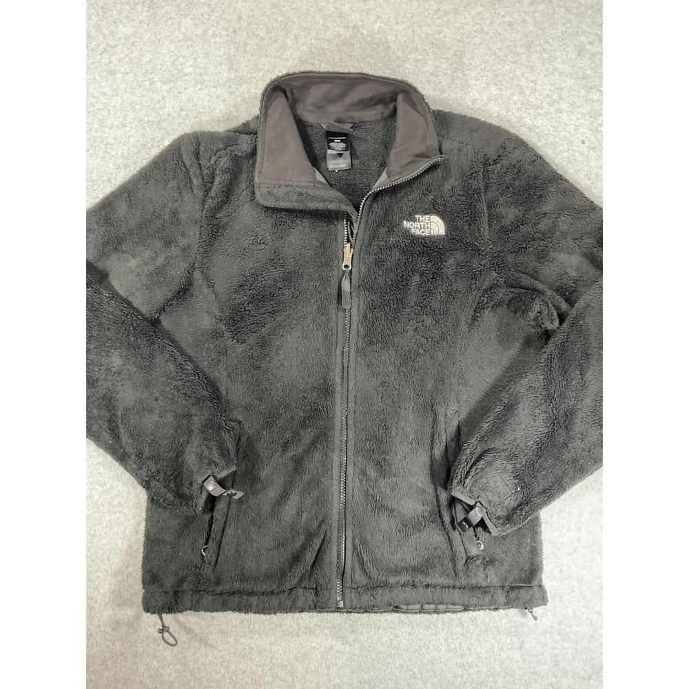 The North Face Osito Full Zip Fleece Jacket Black Women Medium High Pile 2592